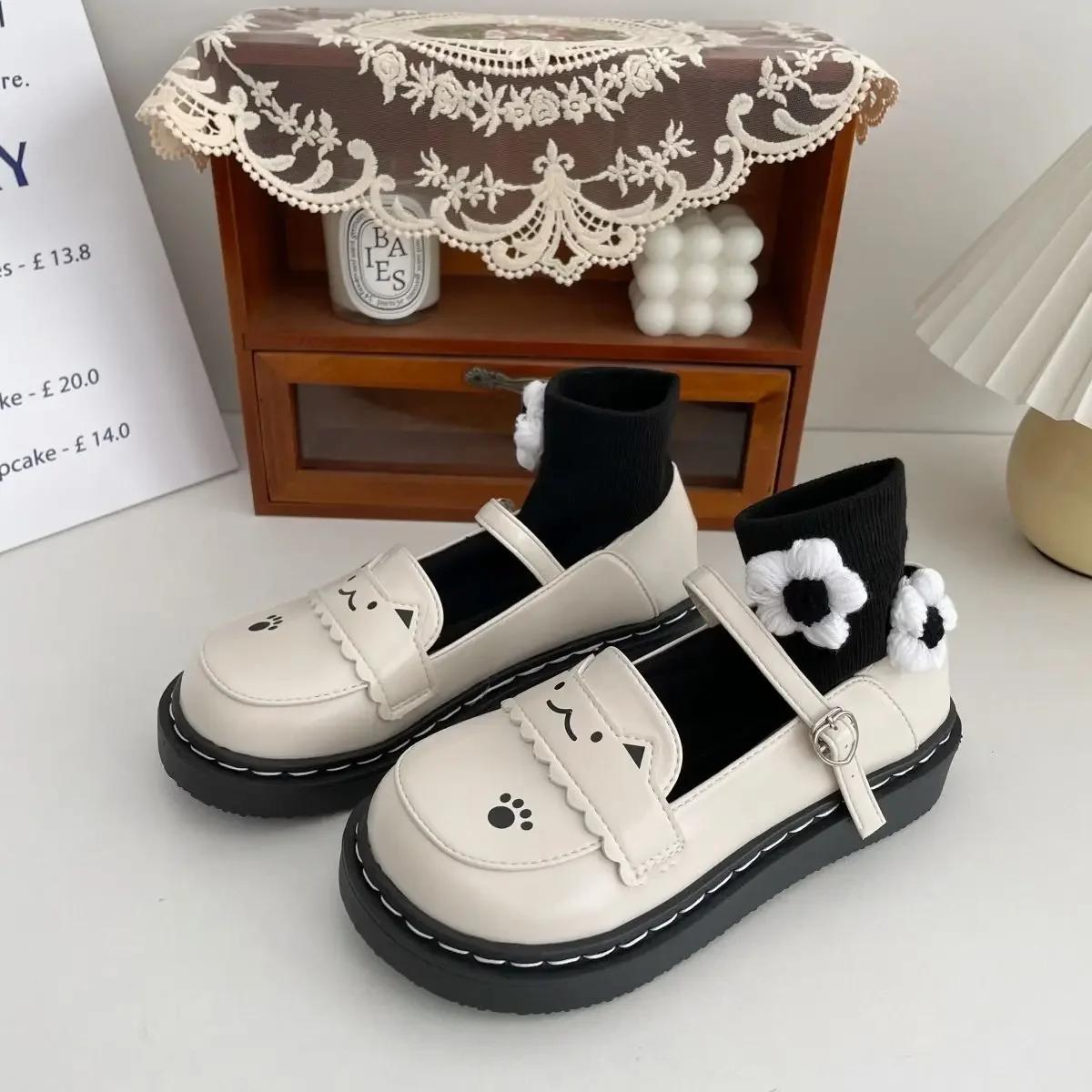 

Модные Милые Котенок Японские Большеголовые Маленькие Кожаные Туфли Форма Jk Плоские Мягкие Сестра Все Сочетается Студенческие Туфли Мэри Джейн Одинарные Туфли 35 бежевый