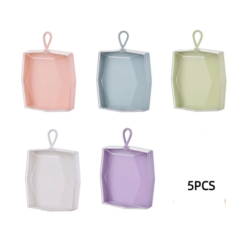 1/5 PCS Plastic Box Case Without Powder Sponge For Puff Transparent Sponge Puff Portable Travel Cosmetic Bags Cosmetics Storage