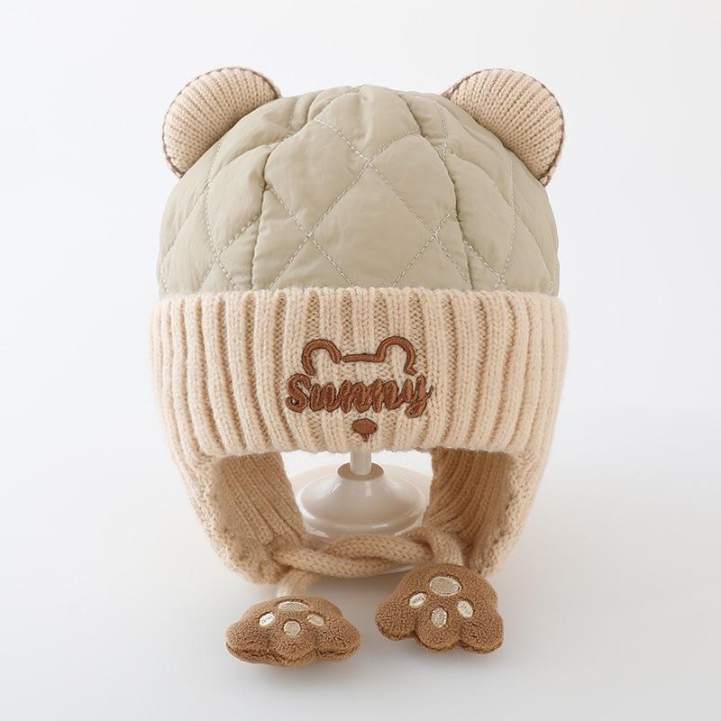 Autumn and Winter Padded Ear Protection Men's and Women's Hats Baby Fashion Winter Warm Windproof Cover Baby Hat