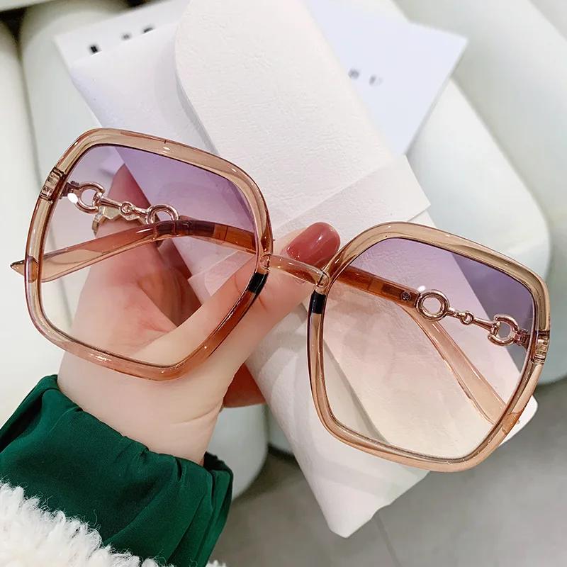 Black Square Oversized Sunglasses Women Big Frame Colorful Sun Glasses Female Unisex Gradient Glasses Uv400 Eyewear