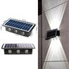 Lampă LED de perete pentru exterior, impermeabilă: Lumină solară cu funcție sus-jos pentru grădină și pereți exteriori
