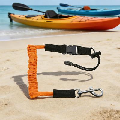 Longe de pagaie de kayak robuste rétractable enroulée sangle d'attache corde anti-perte pour accessoires de kayak, bateau, canoë, paddleboard