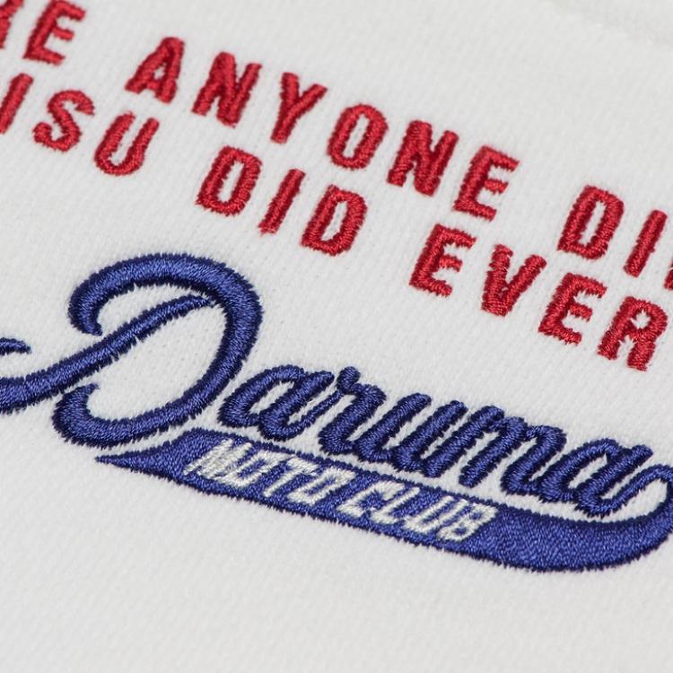 Evisu Buddha Head Airplane Head Daruma Letter Embroidered Pullover Sweatshirt Men Sweatshirt White 2EAHTM1SW304LFCTOWHT