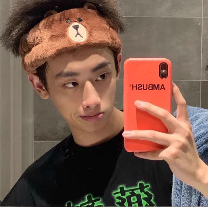 Men's Cute Plush Bear Wide-Brimmed Headband – Non-Slip Hair Band for Face Washing and Masks