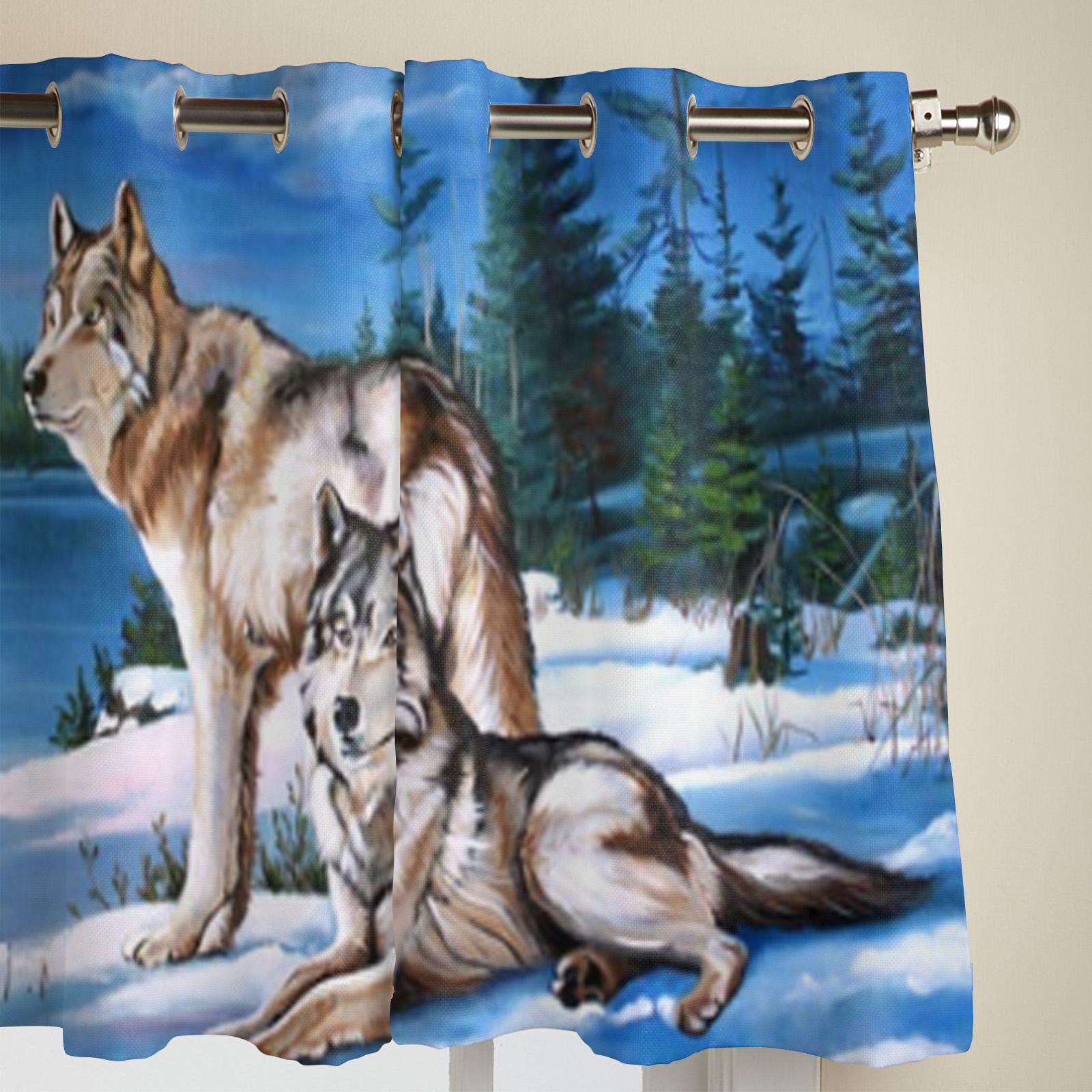 Волки Масляная Живопись Оконная Занавеска Для Детской Комнаты Домашние Жалюзи Занавески — фото 4