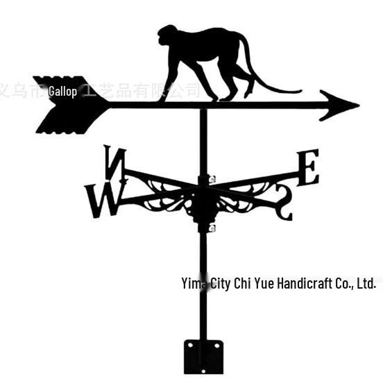 Weather Vane Ornament: Outdoor Wrought Iron Spray-Painted Roof Decoration Metal Craft