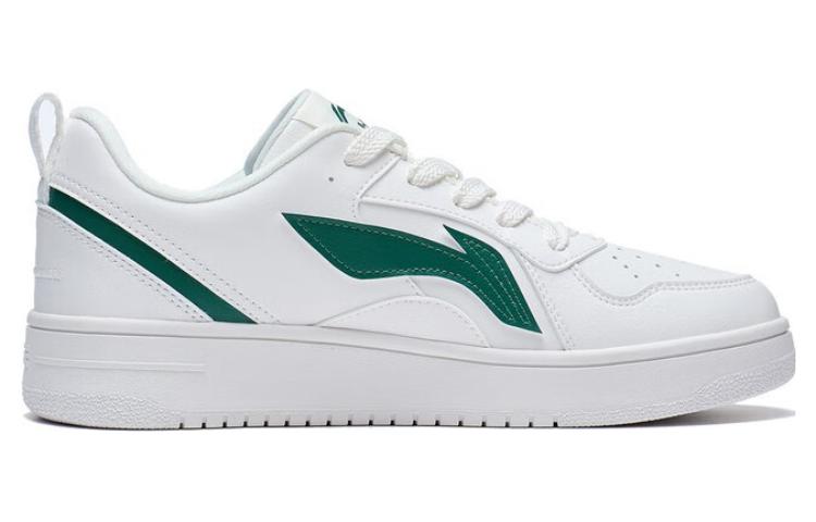 Li Ning Shiyi Slip Resistant Abrasion Resistant Low top Skateboard Shoes Men's White Green AGCT341-1