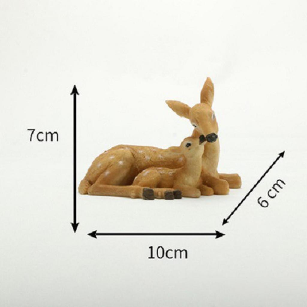 Resin Sika Deer Statue Ornament Deer Sculpture Cute Chinese Spotted Deer Model Mini Animal Statue for Park Lawn Multipurpose