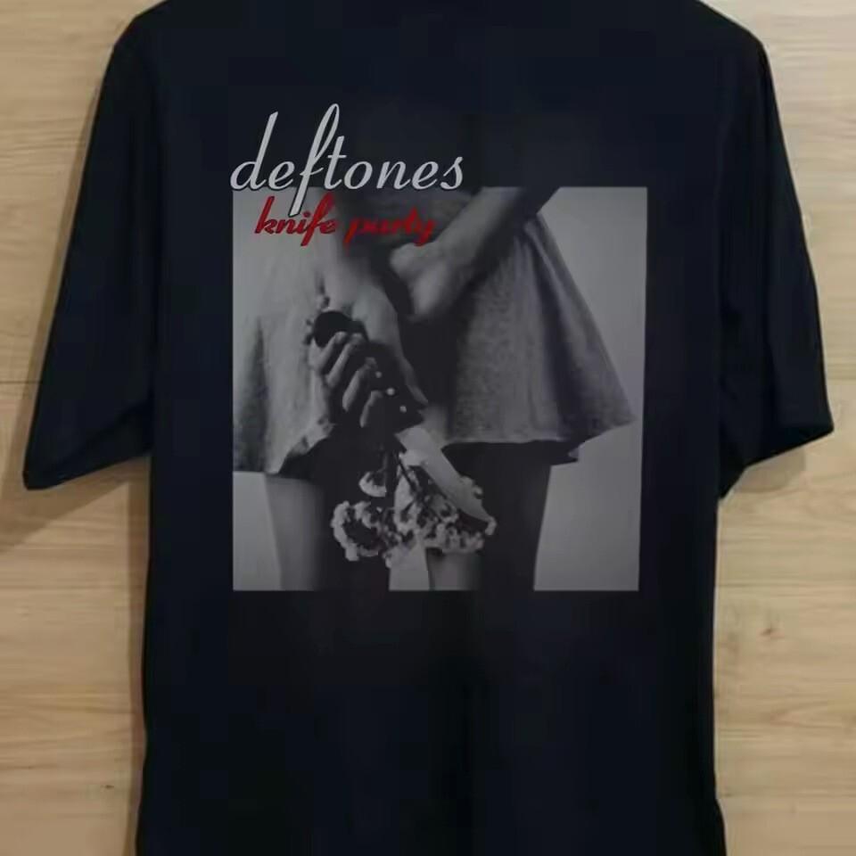 Deftones Knife Party Унисекс Черная Футболка Размер S-5XL Унисекс Футболка XXL