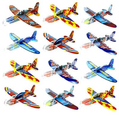 60Pcs/bag Mini Foam Airplane DIY Colourful Children's Puzzle Toys Funny Aircraft Model Outdoor Toys Kindergarten Reward Gifts