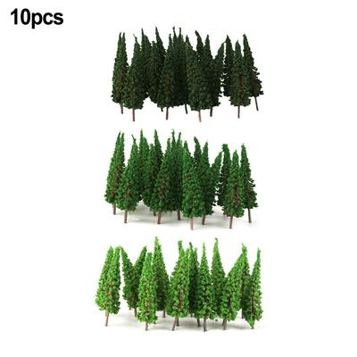 10pcs 65mm 3 Different Greens Model Trees 3D Landscape Artificial Miniature Tree Scenery Decoration Model Willow Trees Layout