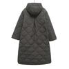 Womens Long Quilted Hooded Cotton Coat Winter Warm Outerwear Black Gray Size XS S M L