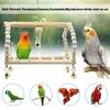 Parrot Bird Toy Set Swing Cage Accessories Wooden Color 7-Piece Set  Bird Toys  Interactive