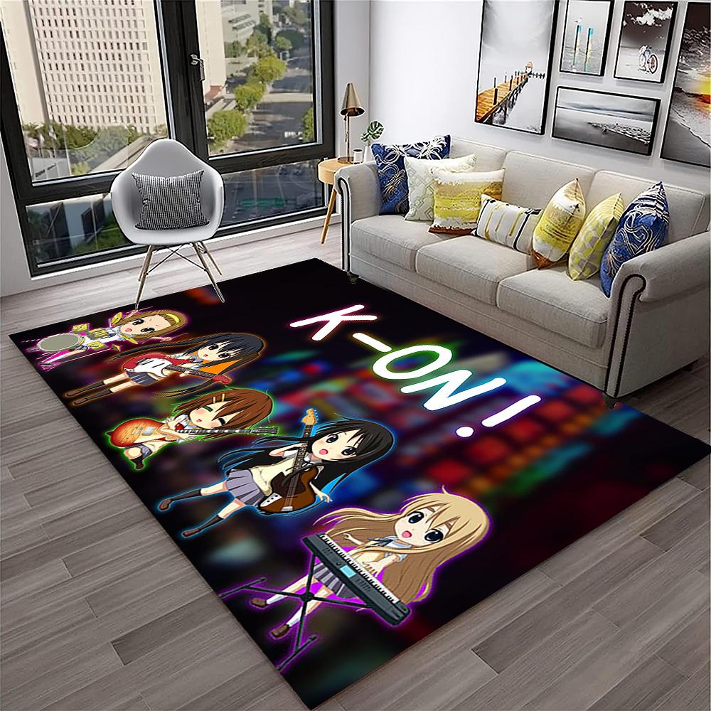 Kawaii Girls K-ON Cartoon Cute Lolita Carpet Rug for Home Living Room Bedroom Sofa Doormat Decor,kid Area Rug Non-slip Floor Mat