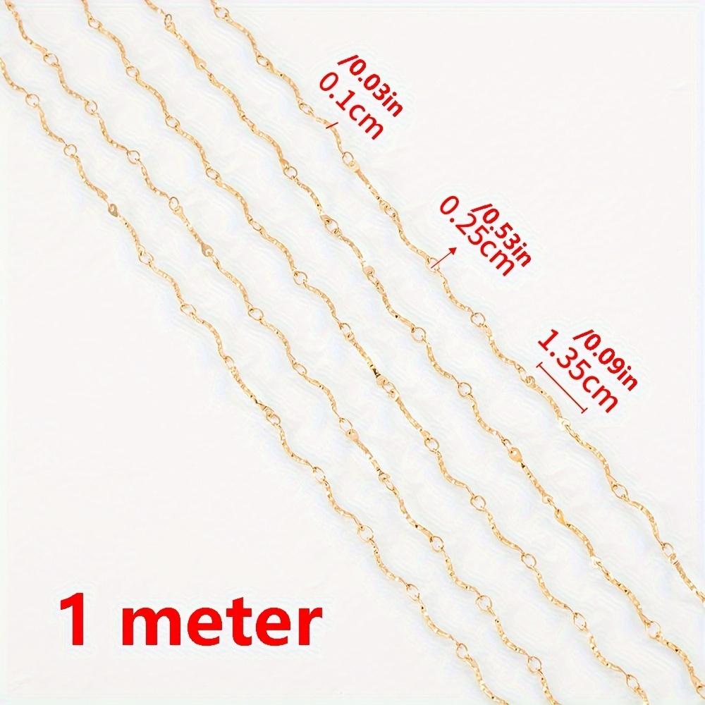 No Fade 1M 2Meter Stainless Steel Gold Plated Lips Chains DIY Chain for Needlework Necklace Bracelet Jewelry Making Accessories
