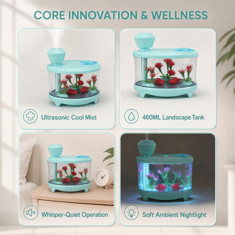 Aromatherapy Essential Oil Humidifier Green Low Noise Humidifier For Bedroom