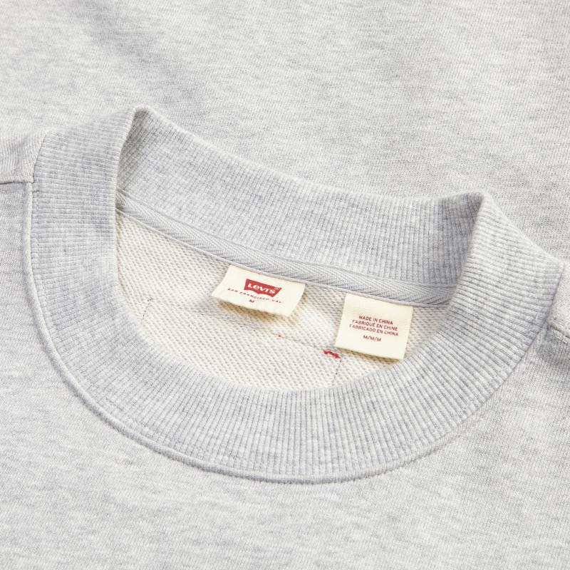 Levis X Lego Letter Embroidered Crew Neck Long Sleeve Sweatshirt Men sweatshirt Gray A5441-0000