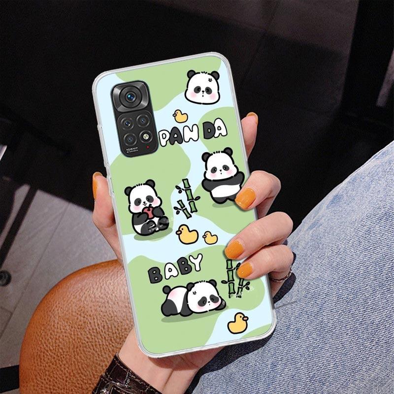 Cartoon Cute Panda Bear Phone Case For Xiaomi Redmi Note 15 14 13 12S 12 11 Pro Plus 14S 11S 11E 10 10S 11T 5G Personalized Cove
