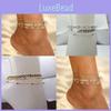 3pcs Set Of Exquisite Summer Beach Fashion Fishbone Chain Crystal Zircon Anklet