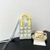 New love mobile phone bag high-end knitted bag popular cartoon cute portable storage messenger bag