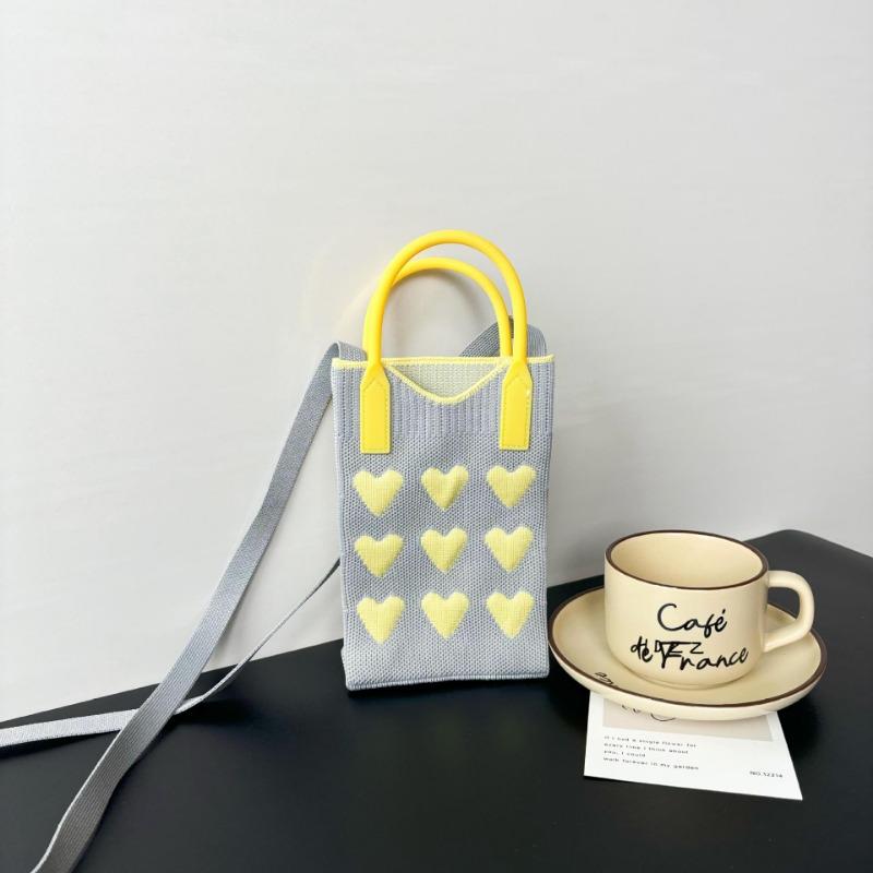 New Love Mobile Phone Bag High-end Knitted Bag Popular Cartoon Cute Portable Storage Messenger Bag