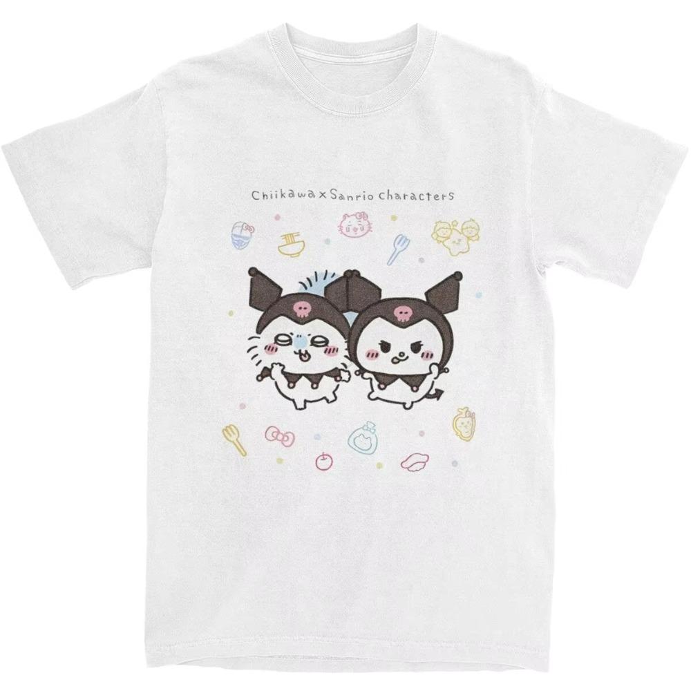 Unisex T Shirt Anime Chiikawa TShirts Harajuku Japan Summer Tee Shirt Y2K Cotton Clothing Soft Breathable and Skinfriendly