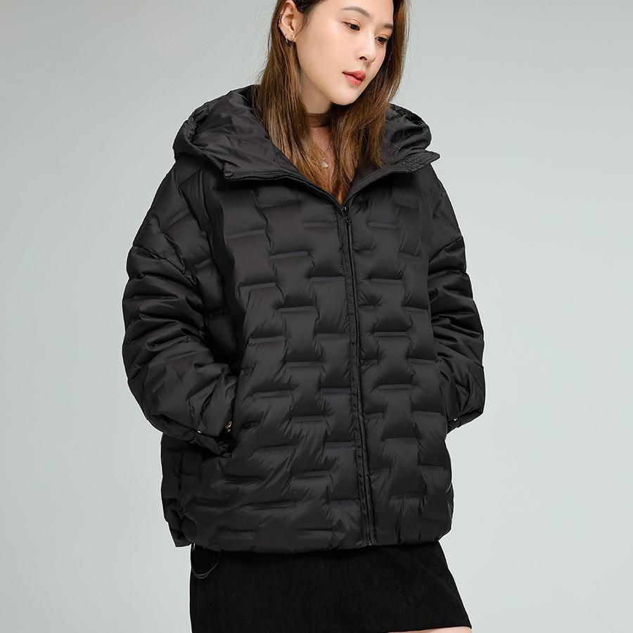 Doudoune Femme Décontractée Ample Oversize Automne Hiver Vêtement d'Extérieur Manteau à Capuche