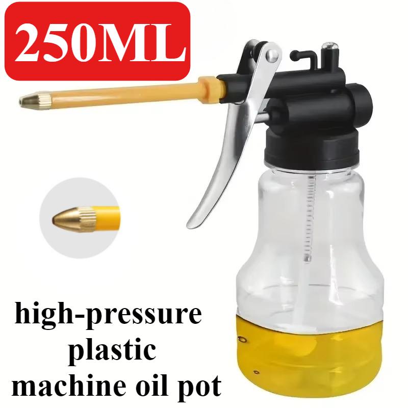 1p Needle Nosed Oil Injector 250ml High-Pressure Oil Pot Plastic Machine Curved Oil Nozzle Manual Refueling Gun Lubricating Tool