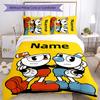 3pcs Custom Name Cuphead Bedding Set Duvet Cover Closure Includes 1 Duvet Cover & 2 Pillowcases for All Seasons Bedroom Decor