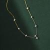Silver Lucky Four Leaf Grass Necklace Women's Clavicle Chain Long Style Elegant Tassel Neck Chain Jewelry Accessories