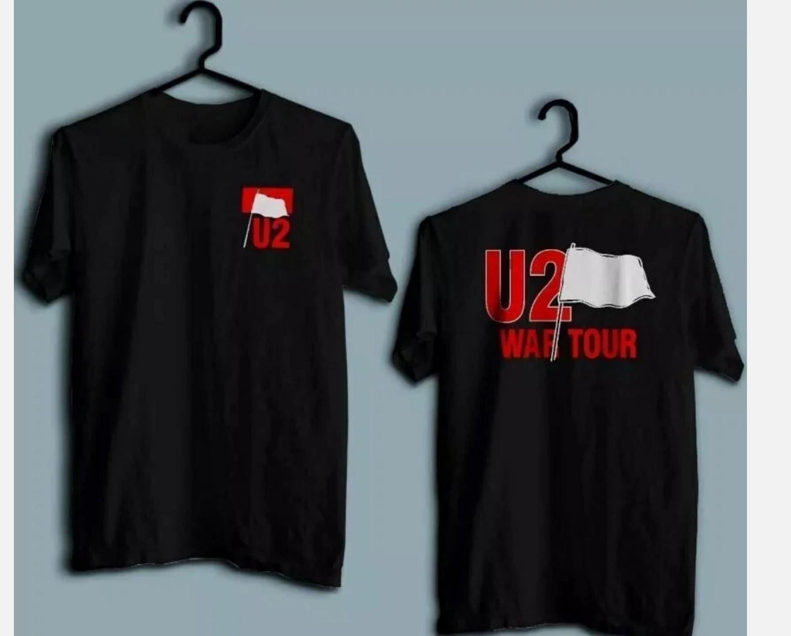 

Унисекс черная футболка музыкальной группы U2 War Tour S