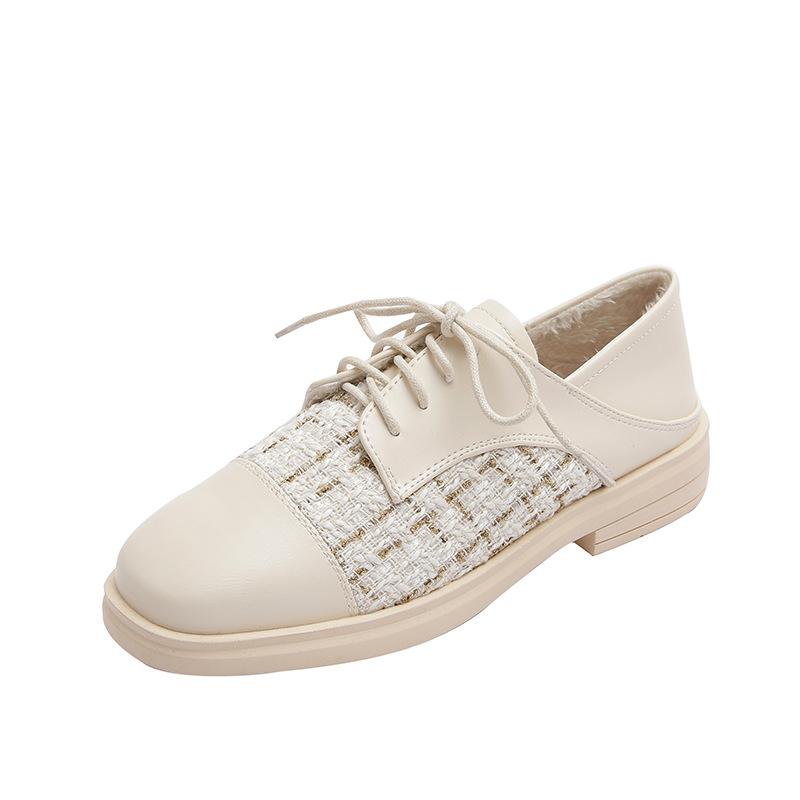 Xiaoxiangfeng Single Shoes Women's Spring Retro Flat-bottomed Japanese Small Leather Shoes Versatile Soft-soled Loafers Large-size Women's Shoes 41-43