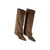 Retro Nische dünne spitze hohe Hosenstiefel Damenstiefel aber knielang Wischstiefel Western Cowboy Stiefel