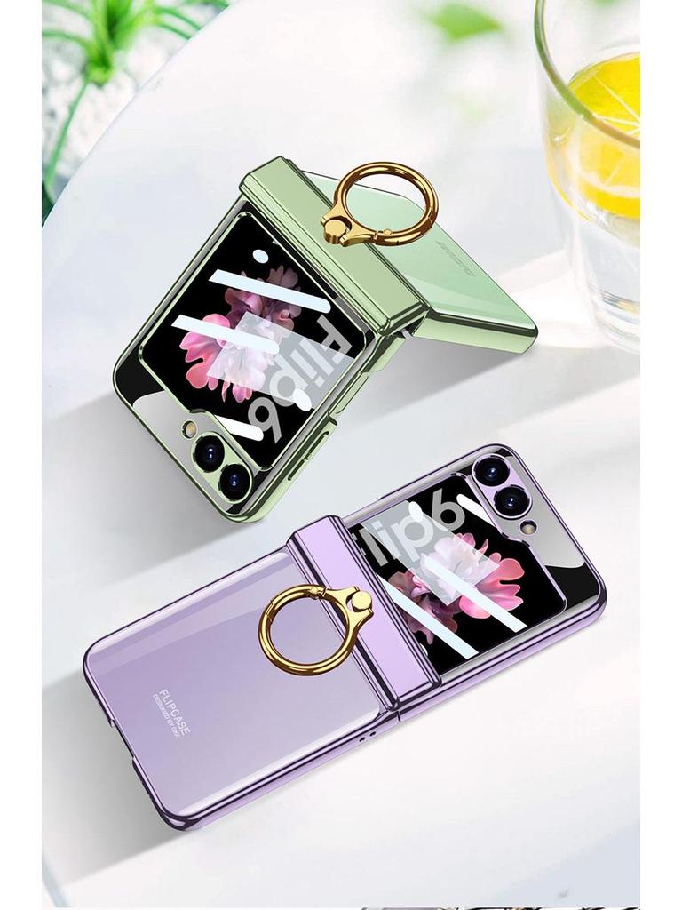 Samsung Z Flip 6 Transparent Protective Case - Durable, Foldable, Anti-Drop Hard Shell Cover