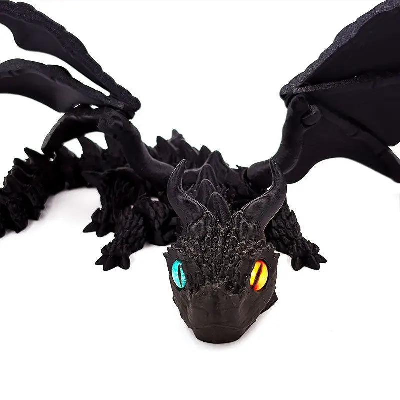 3D Dragon Rotatable Articulated Dragon Kid Gifts Realistic Dragon Statue For Landscaping Decoration Printed Figures Animals