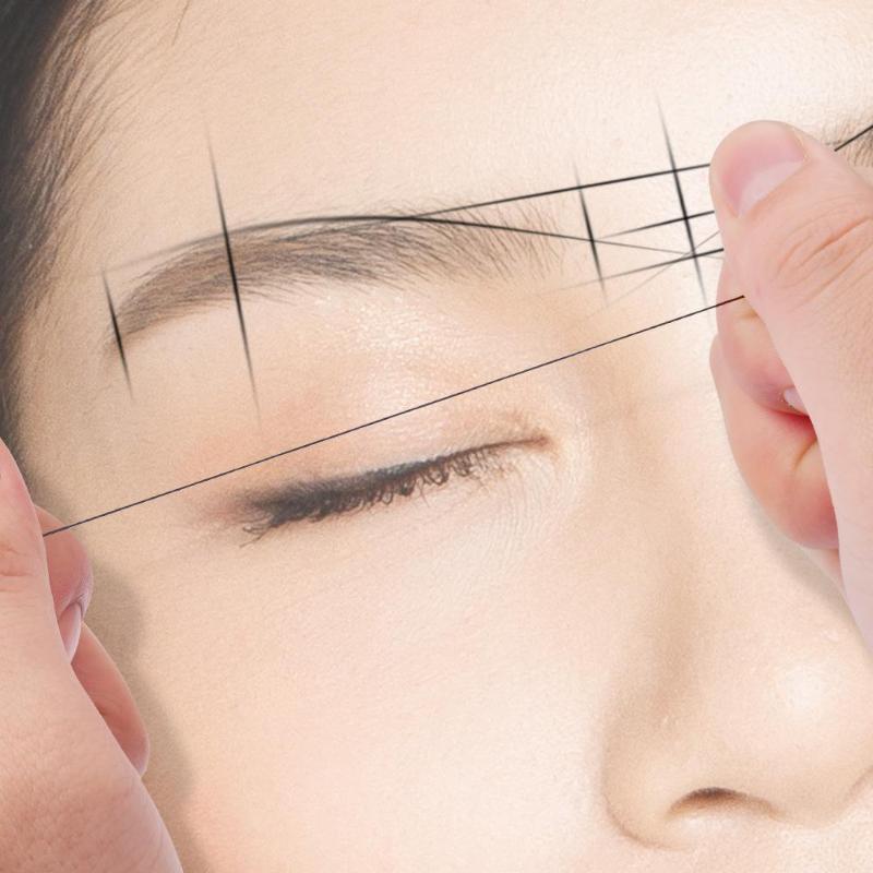 Règle de positionnement de ligne de dessin auxiliaire de tatouage de sourcil, outil de dessin de ligne horizontale avec ligne de cartographie de marques d'encre pour les sourcils