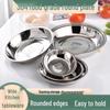 Thickened 304 Stainless Steel Round Multi-use Plate for Dim Sum, Fruit, Dessert, and Kindergarten Use