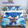Sonic Lightning Pattern Bedding Quilt Set  Home Decoration  Gift (1 * duvet cover + 2 * pillowcase  without core)