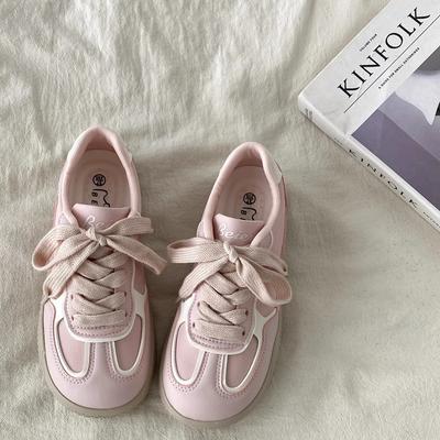 Pink Niche Design German Training Board Shoes Women's Spring and Autumn 2025 New Versatile Casual Sports Shoes Forrest Gump White Shoes
