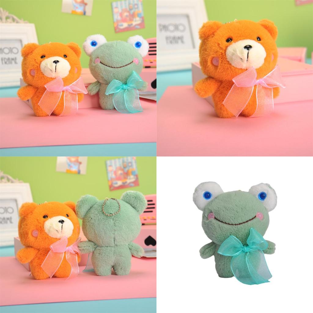 Soft Plush Bear Keychain Cute Frog Stuffed Animal Doll Machine Toy Bulk Gift