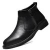 2026 Autumn and Winter New High-Top Leather Shoes Men's Zipper Leather Boots Men's Shoes Fashion Versatile Business Casual Shoes