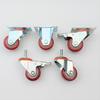 2.5 Inch Medium Duty Maroon PVC Caster with Double Bearing, Swivel, and Threaded Stem Brake