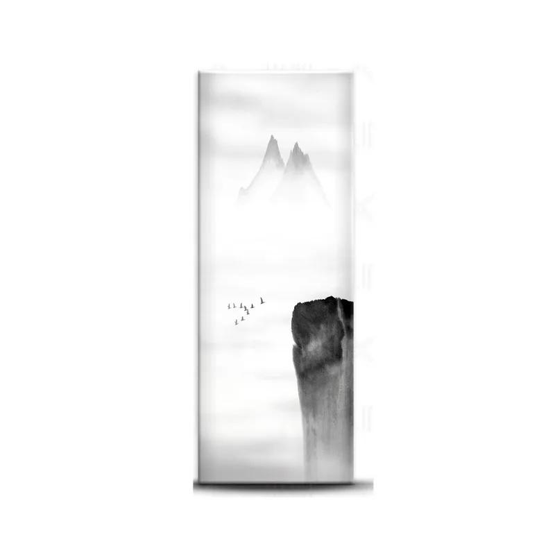 Chinese Style Refrigerator Door Sticker Self Adhesive Waterproof 3D Wallpaper Fridge Door Wrap Mural Cover Home Kitchen Decor