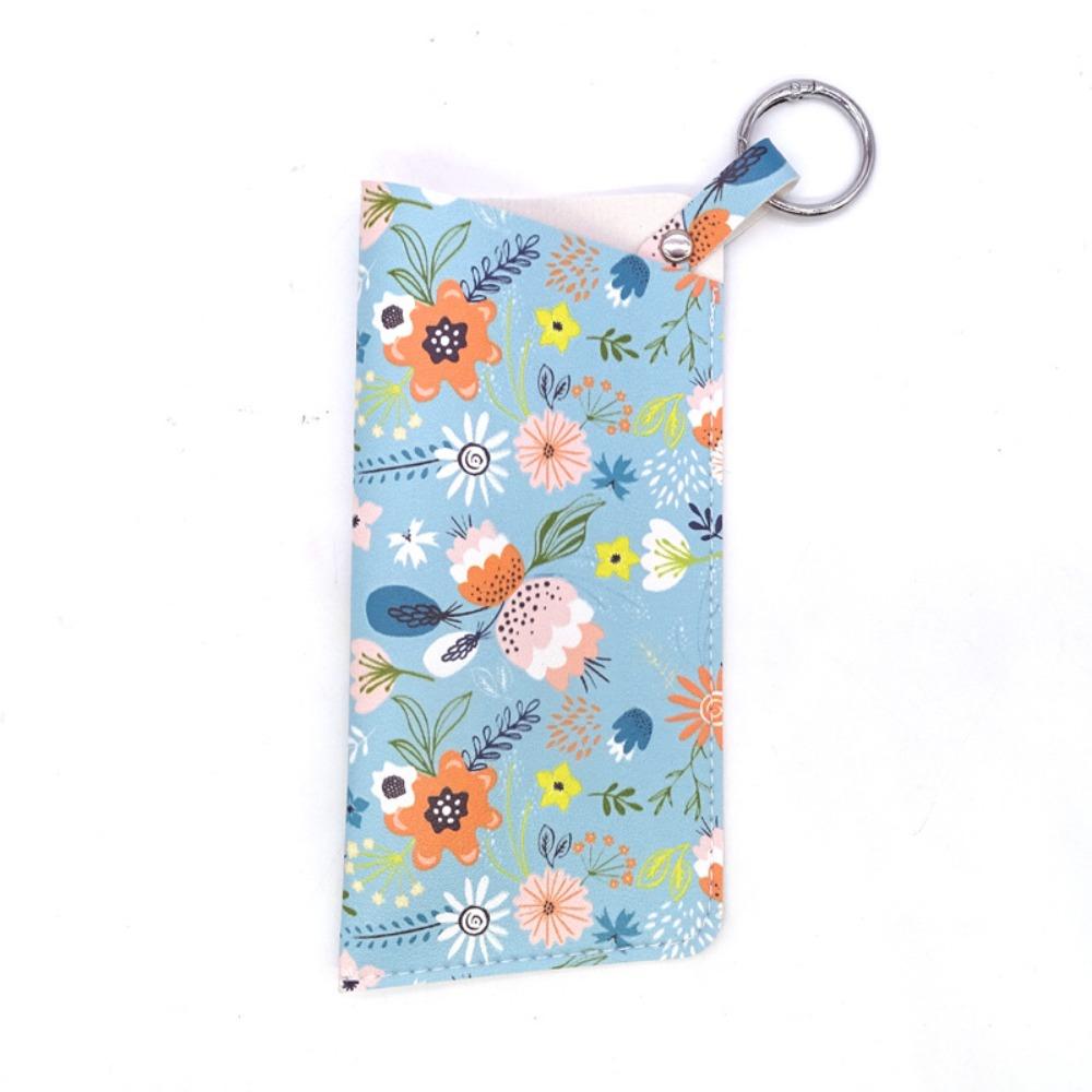 With Keyring Sunglasses Pouch PU Leather SunGlasses Holder Hanging Sunglasses  Eyewear Accessories