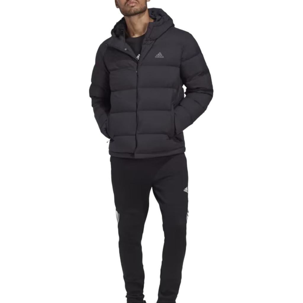 adidas Helionic Monocolore Confortevole Caldo Cappuccio Casual Manica Lunga Piumino Giacca Uomo Giacche Nero HN5640