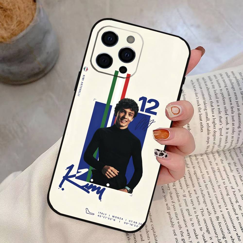 Driver K-Kimi A-Antonelli Phone Case For iPhone 17, 16,15,14,13,12,11 Plus,Pro Max, Others Soft Black Cover