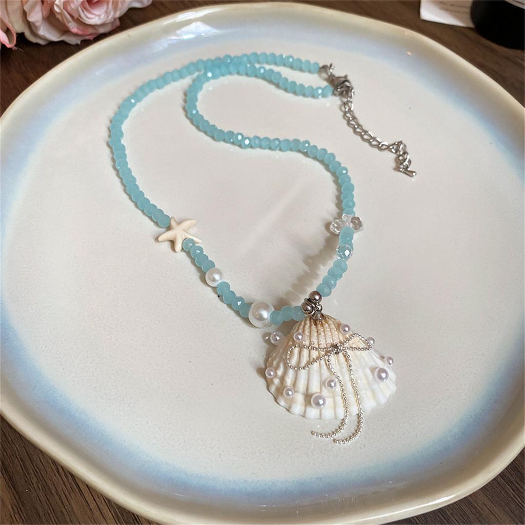 Boho Starfish Pendant Necklace Adjustable Beach Vacation Choker for Women Summer Holiday Party Accessories