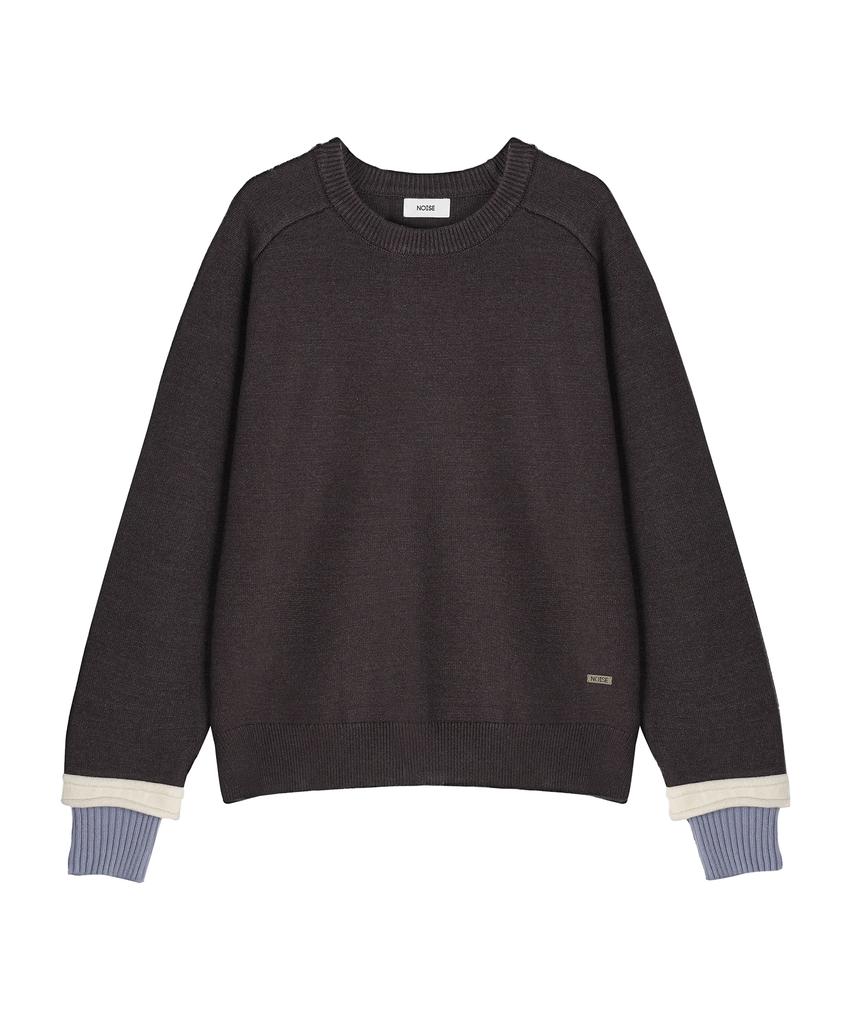 NOISE Triple Layered Round Knit - Charcoal