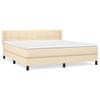 Vidaxl Continental Bed with Mattress, Cream, Fabric, 160X200 Cm