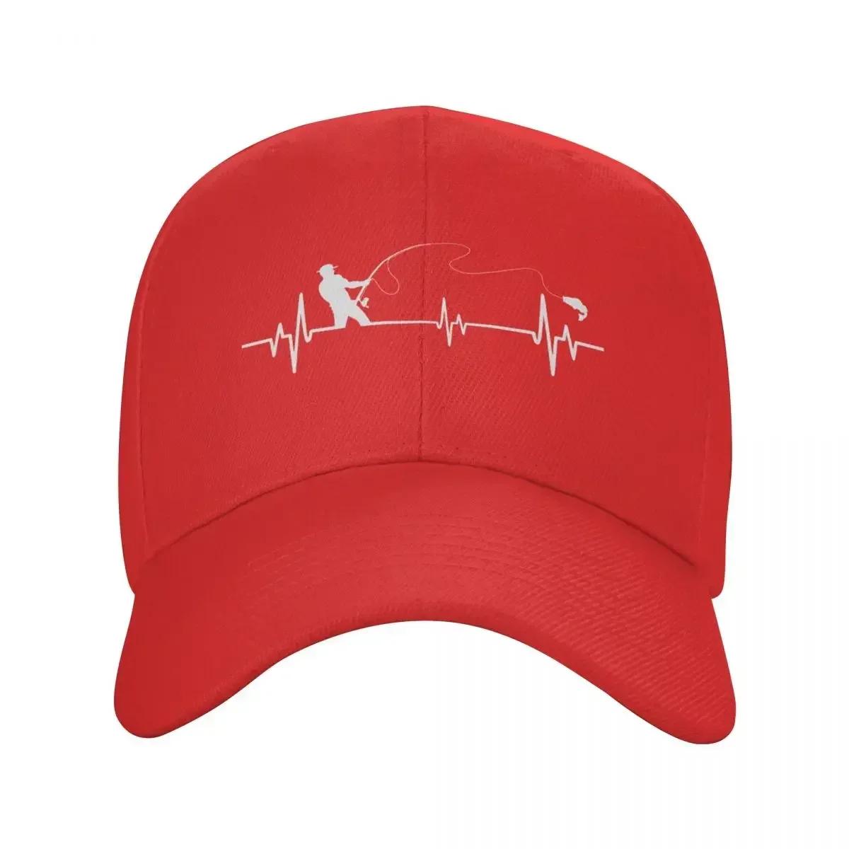 

Personalized Fishing Heartbeat Baseball Cap for Unisex Women Adjustable FisherUnisex Fish Dad Hat Sports Snapback Hats Summer Caps Adjustable Cap